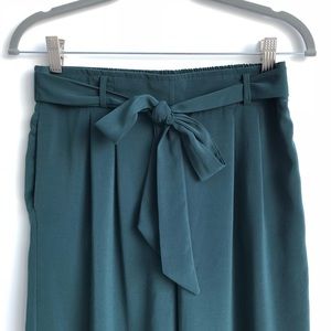ZARA Emerald Green Wide Leg Pants